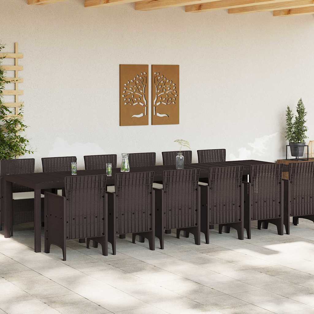 Conjunto de Jantar para Jardim 13 pcs Antracite Rattan Polt