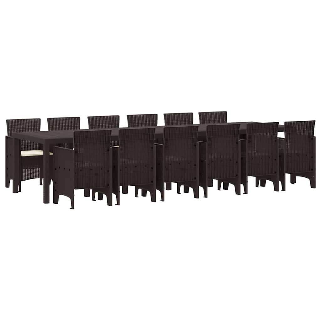 Conjunto de Jantar para Jardim 13 pcs Antracite Rattan Polt