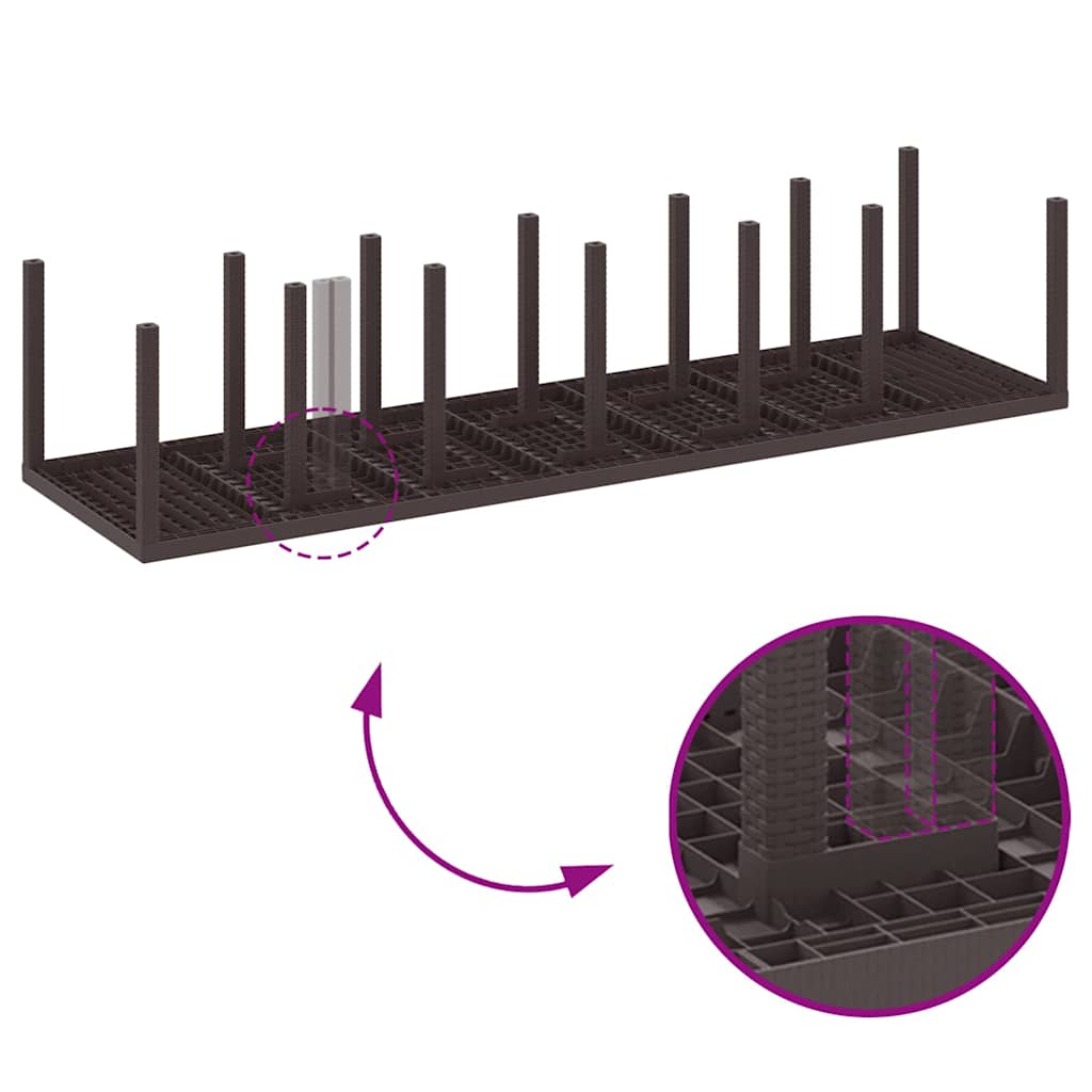 Conjunto de Jantar para Jardim 13 pcs Antracite Rattan Polt