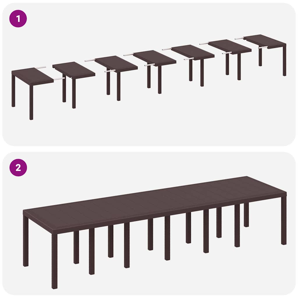 Conjunto de Jantar para Jardim 13 pcs Antracite Rattan Polt