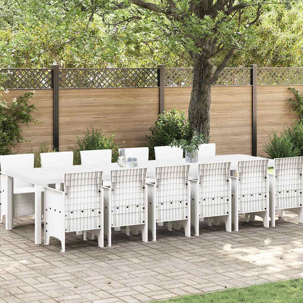 Conjunto de Jantar para Jardim 13 pcs Antracite Rattan Polt