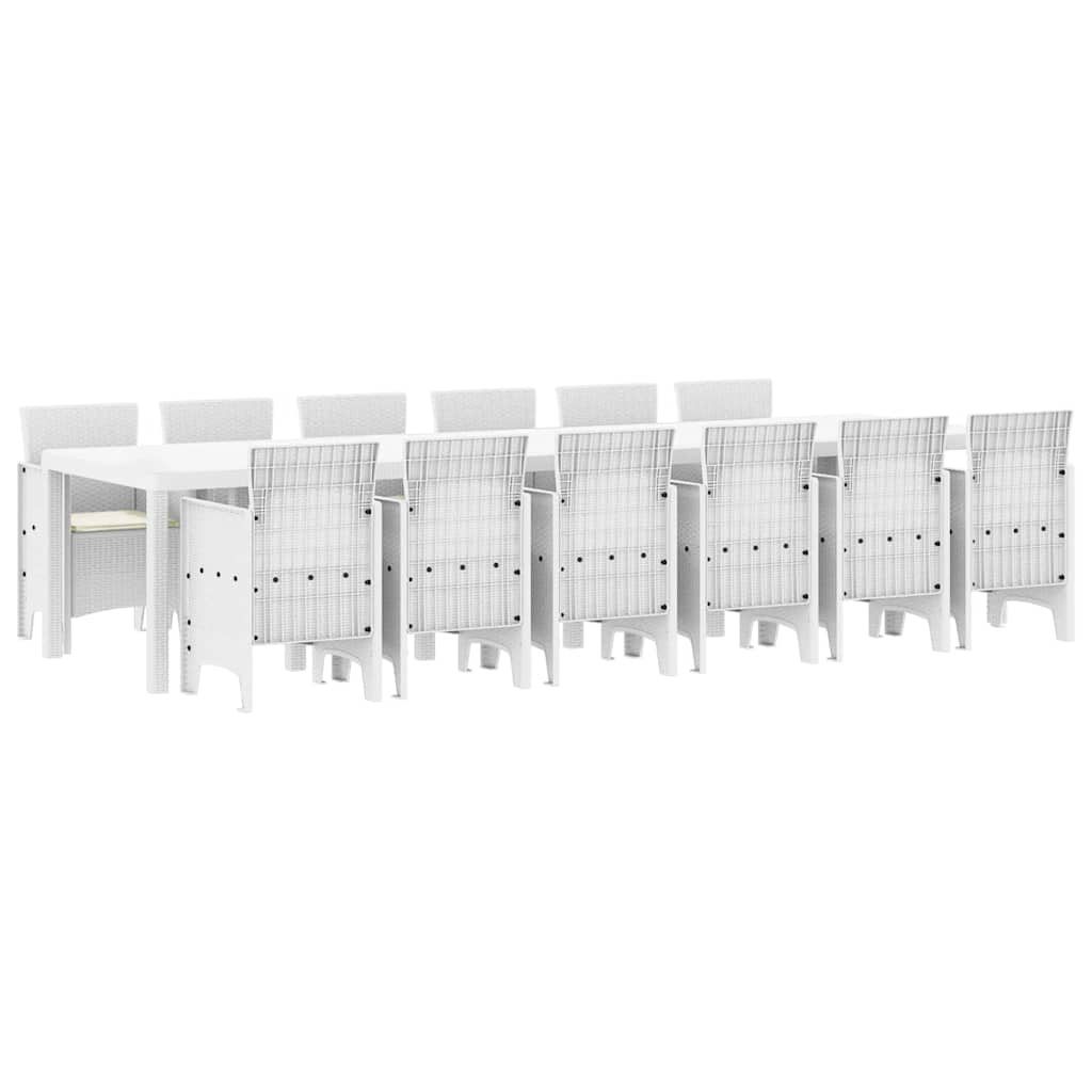 Conjunto de Jantar para Jardim 13 pcs Antracite Rattan Polt