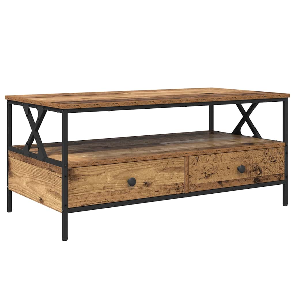 Mesa de centro with Drawer Madeira antiga 100 x 51 x 45 cm