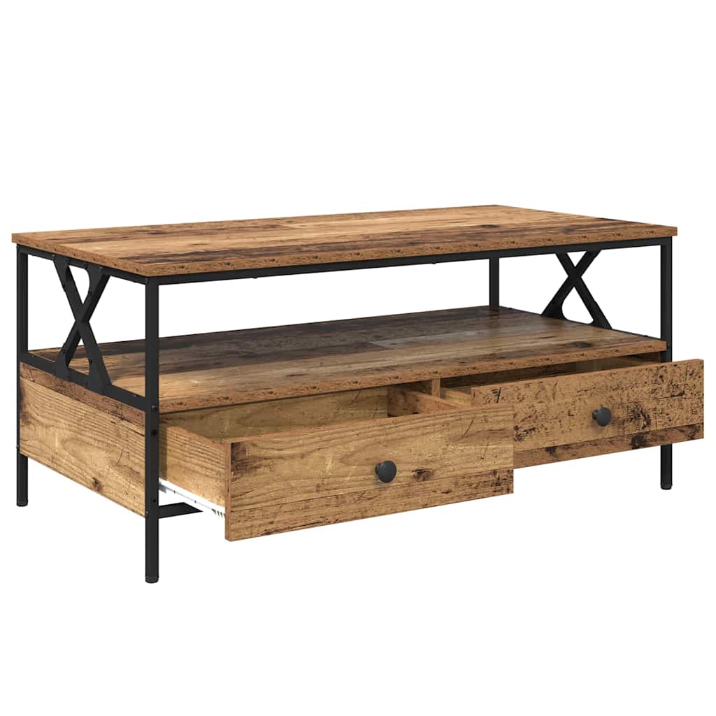 Mesa de centro with Drawer Madeira antiga 100 x 51 x 45 cm