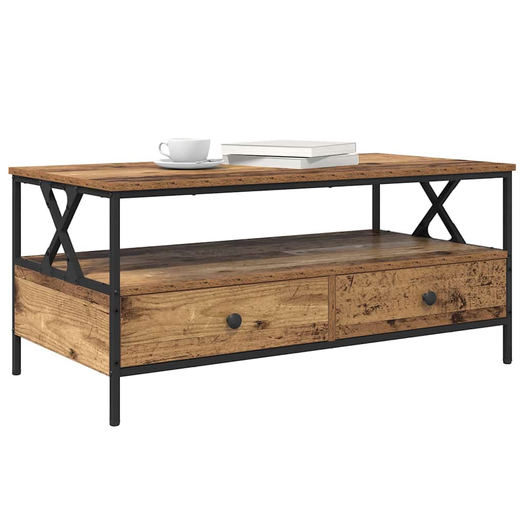 Mesa de centro with Drawer Madeira antiga 100 x 51 x 45 cm