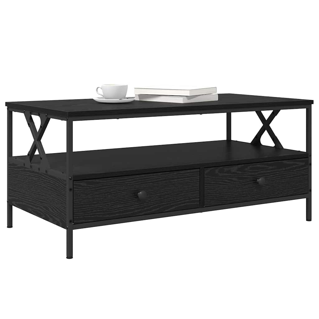 Mesa de centro with Drawer Carvalho preto 100 x 51 x 45 cm