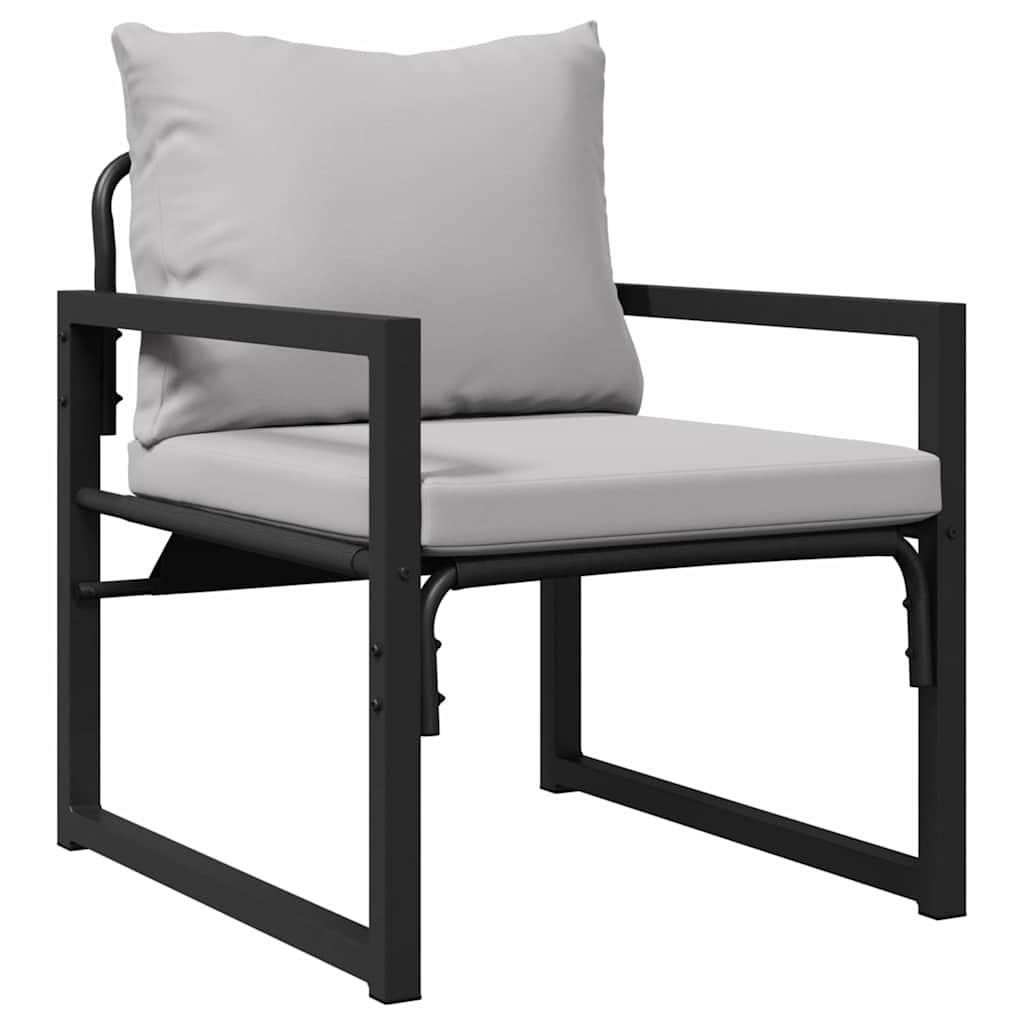 Conjunto de Sofá de Jardim 6 pcs Preto Aço