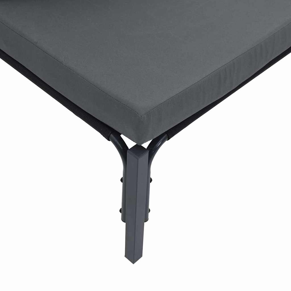 Conjunto de Sofá de Jardim 7 pcs Cinzento-escuro Aço