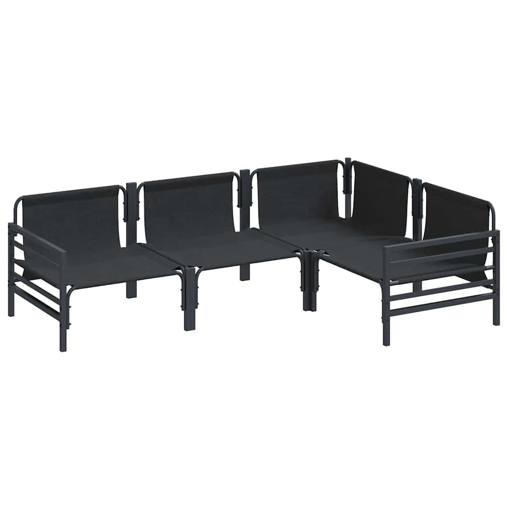 Conjunto de Sofá de Jardim com almofada 4 pcs Antracite Aço