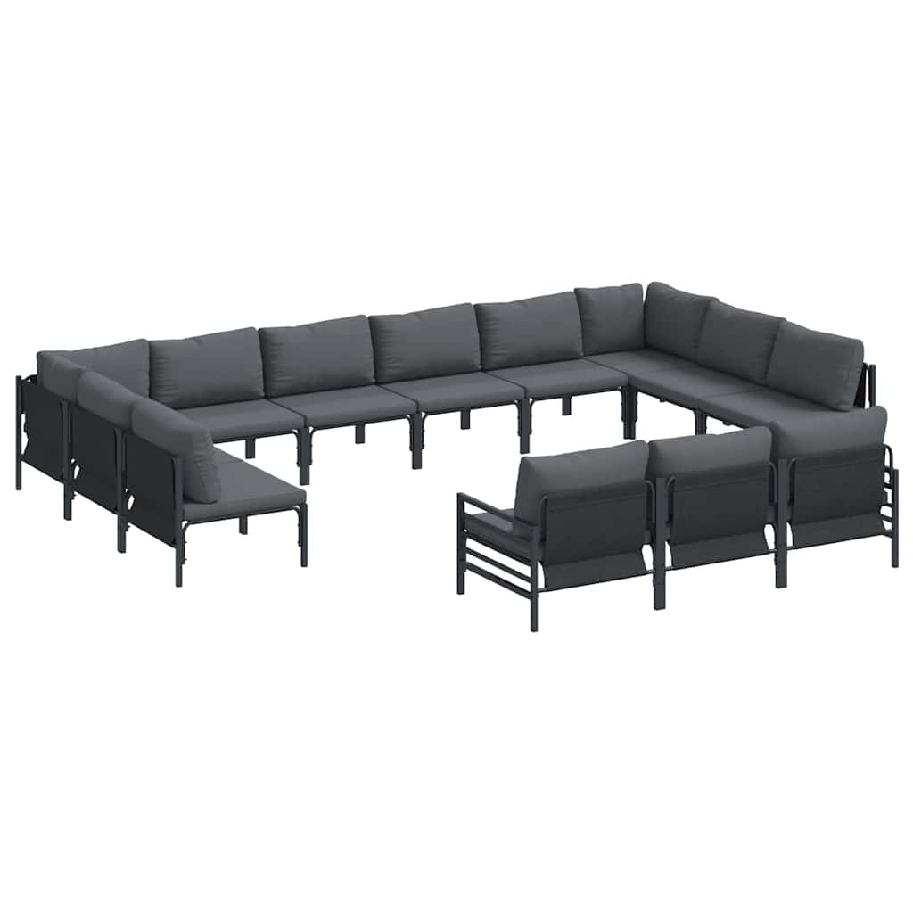 Conjunto de Sofá de Jardim 13 pcs Antracite Aço