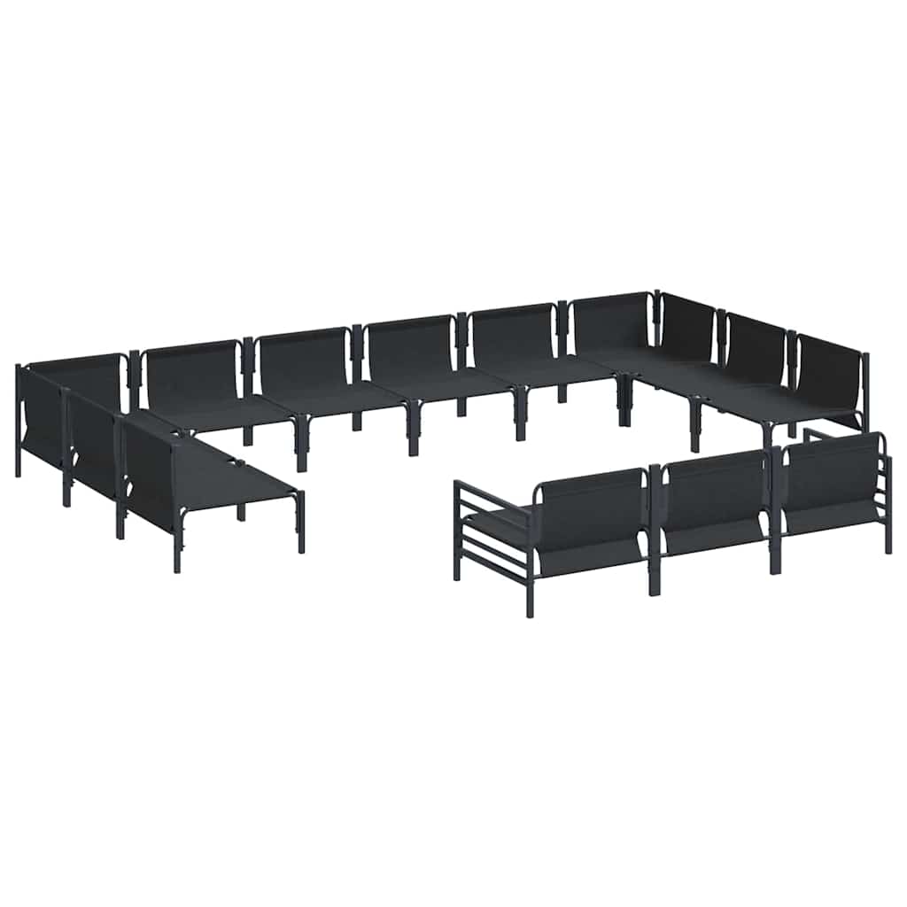 Conjunto de Sofá de Jardim 13 pcs Antracite Aço