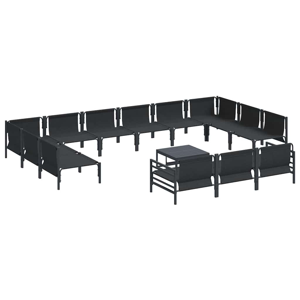 Conjunto de Sofá de Jardim 14 pcs Antracite Aço