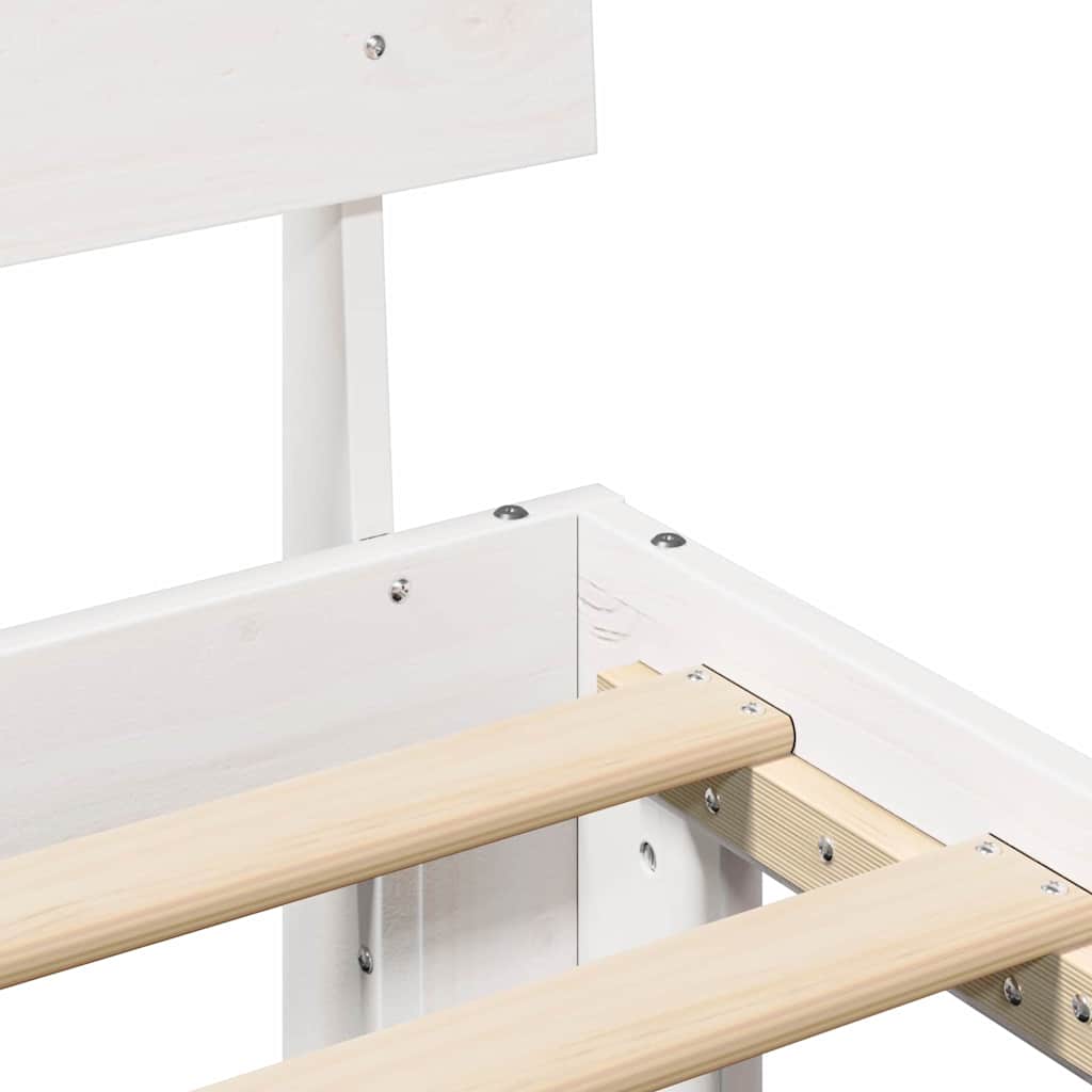 Estrutura da Cama Branco 75 x 190 cm Madeira de Pinheiro Sólida