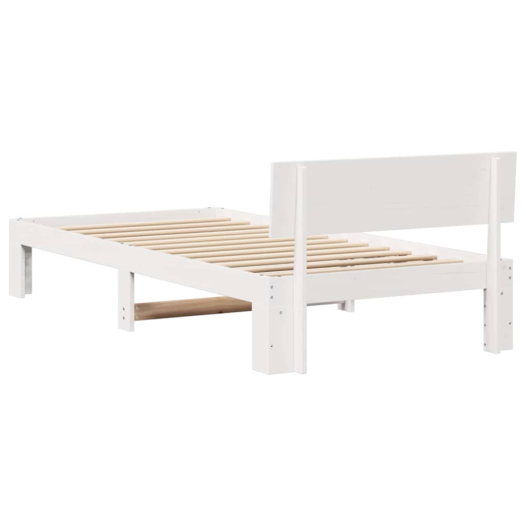 Estrutura da Cama Branco 75 x 190 cm Madeira de Pinheiro Sólida