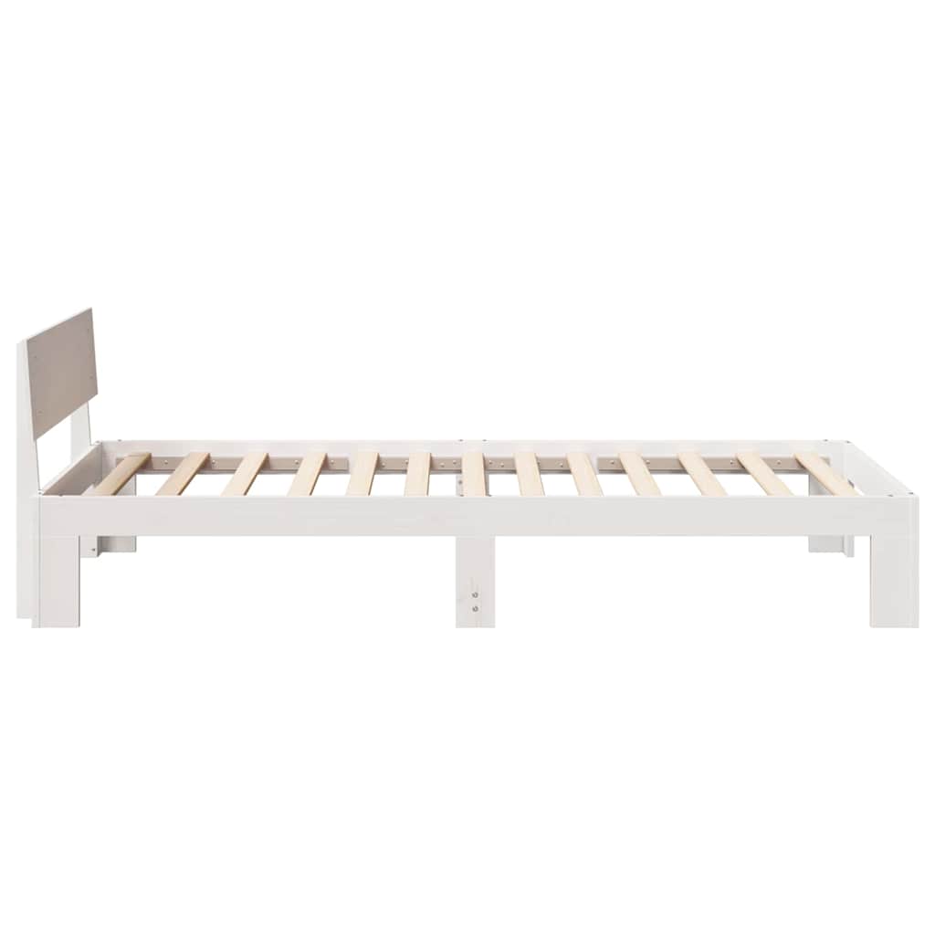 Estrutura da Cama Branco 75 x 190 cm Madeira de Pinheiro Sólida