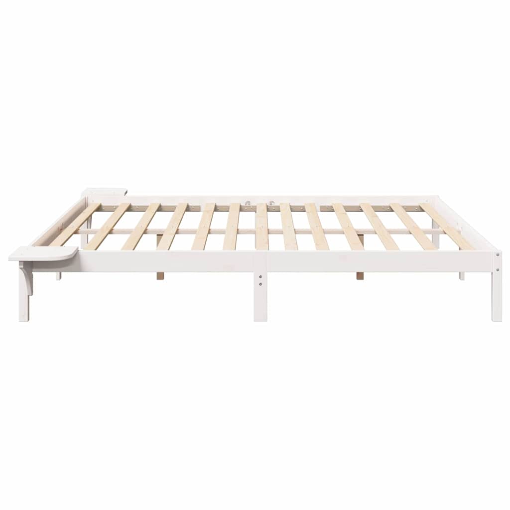 Estrutura de cama com mesas de cabeceira Branco 90 x 190 cm