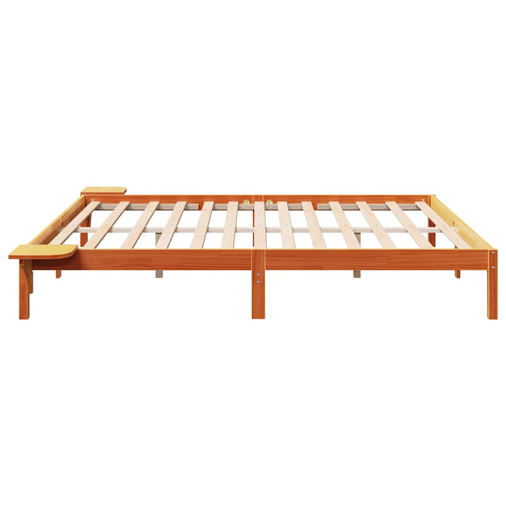 Estrutura de cama com mesas de cabeceira Branco 90 x 190 cm