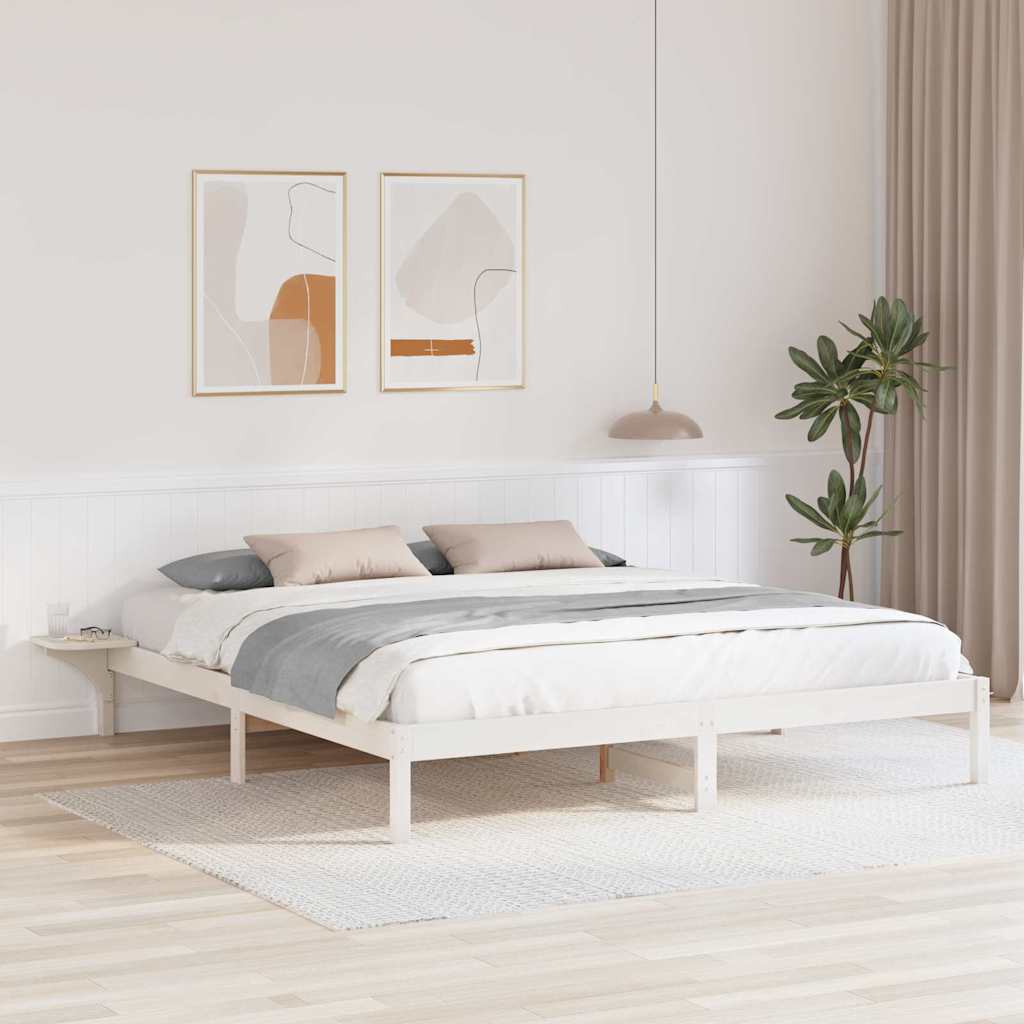 Estrutura de cama com mesas de cabeceira Branco 90 x 190 cm