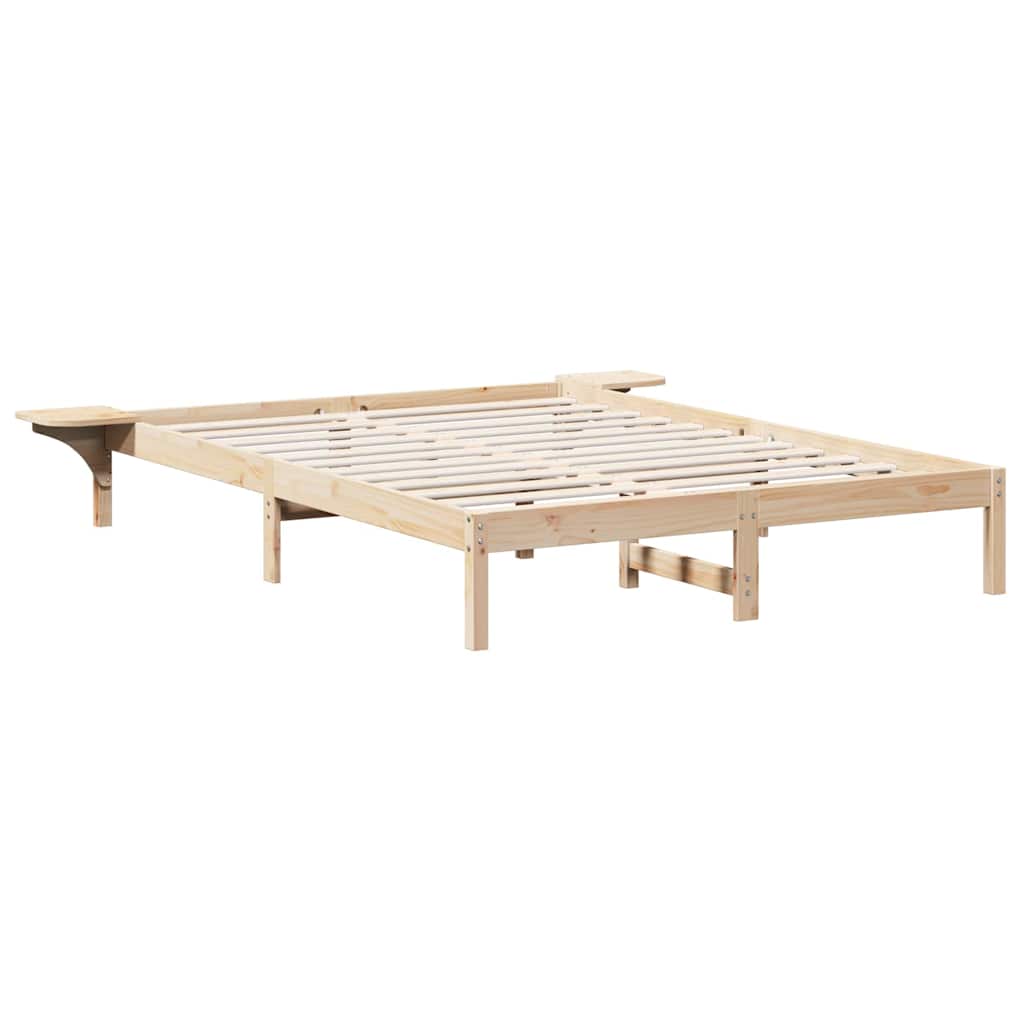 Estrutura de cama com mesas de cabeceira Branco 90 x 190 cm