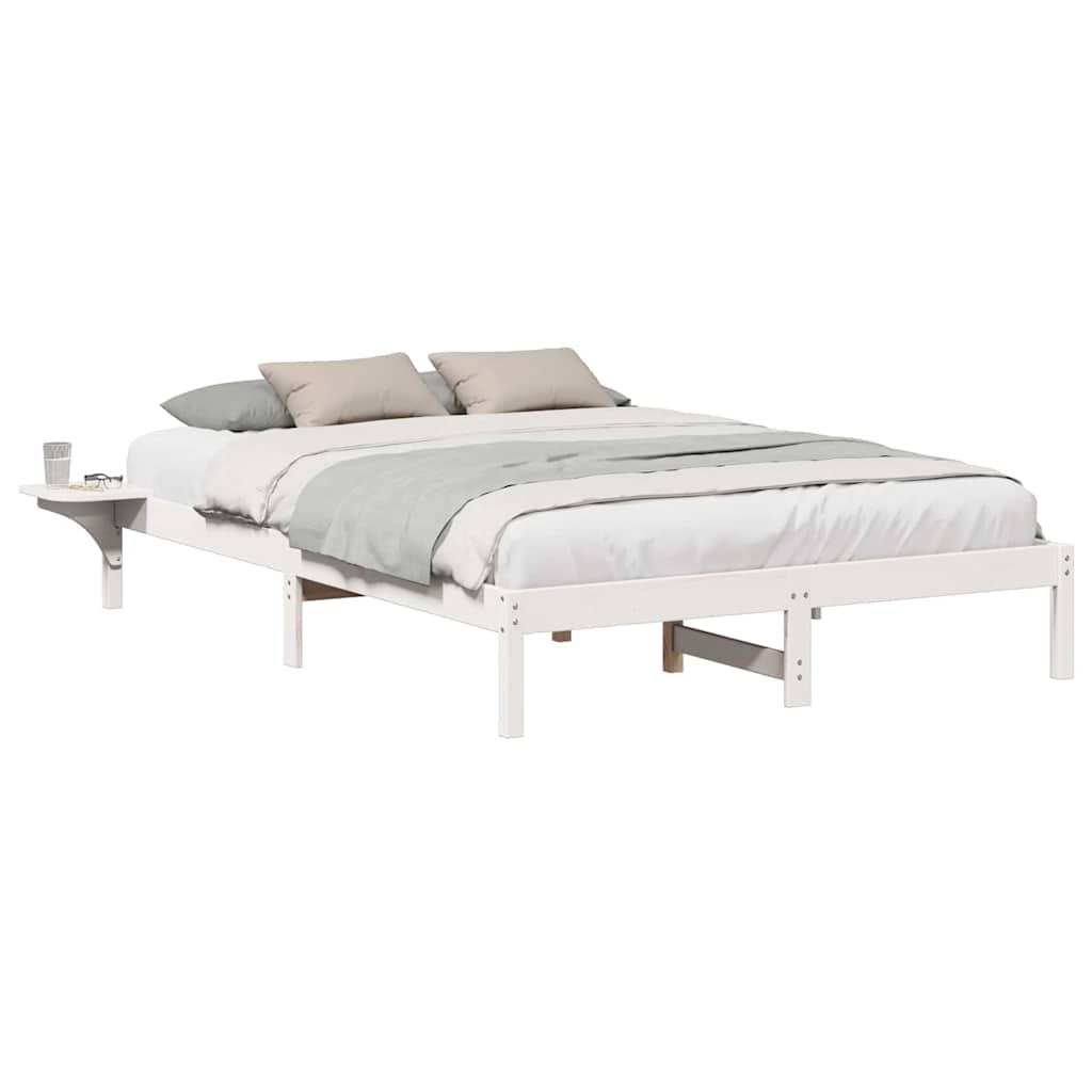 Estrutura de cama com mesas de cabeceira Branco 90 x 190 cm