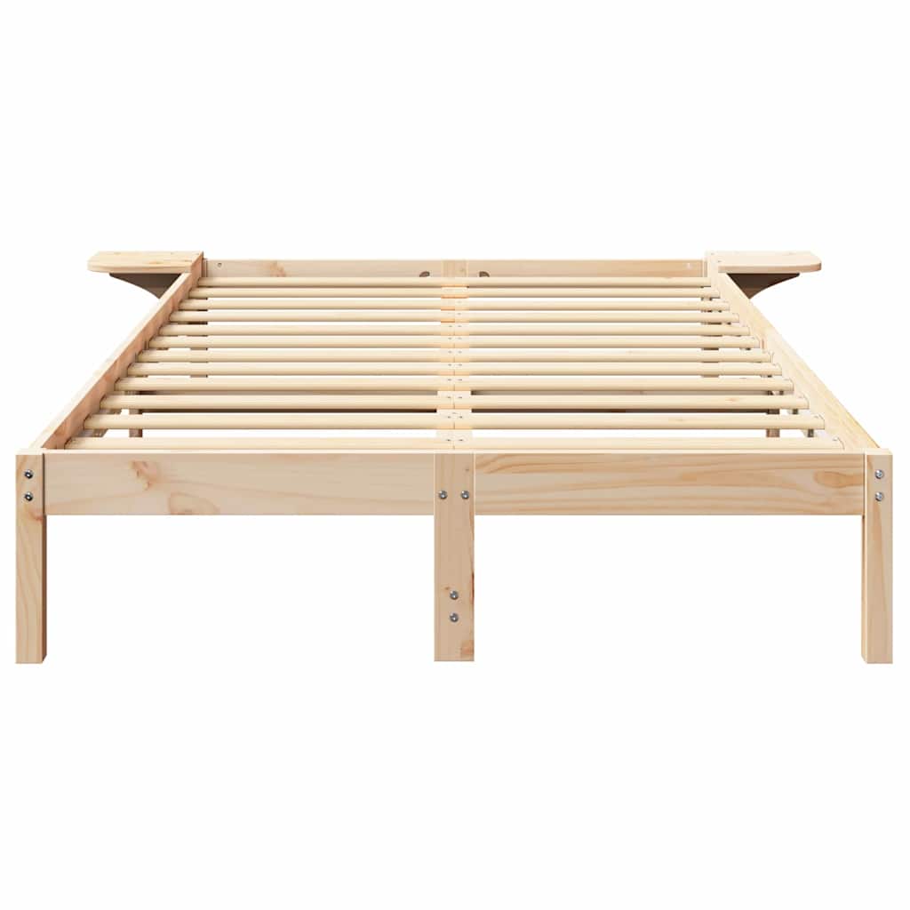 Estrutura de cama com mesas de cabeceira Castanho 135 x 190 cm