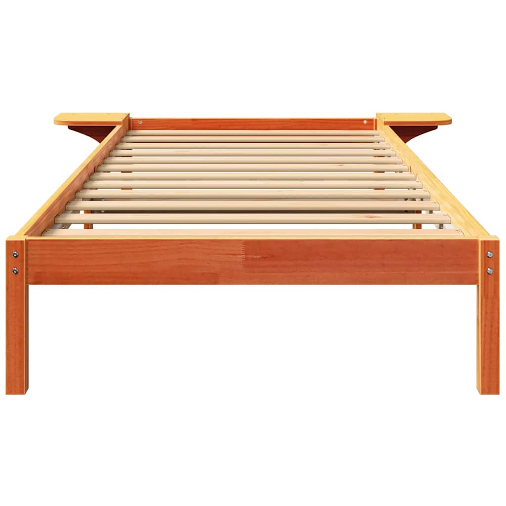 Estrutura de cama com mesas de cabeceira Castanho 90 x 190 cm