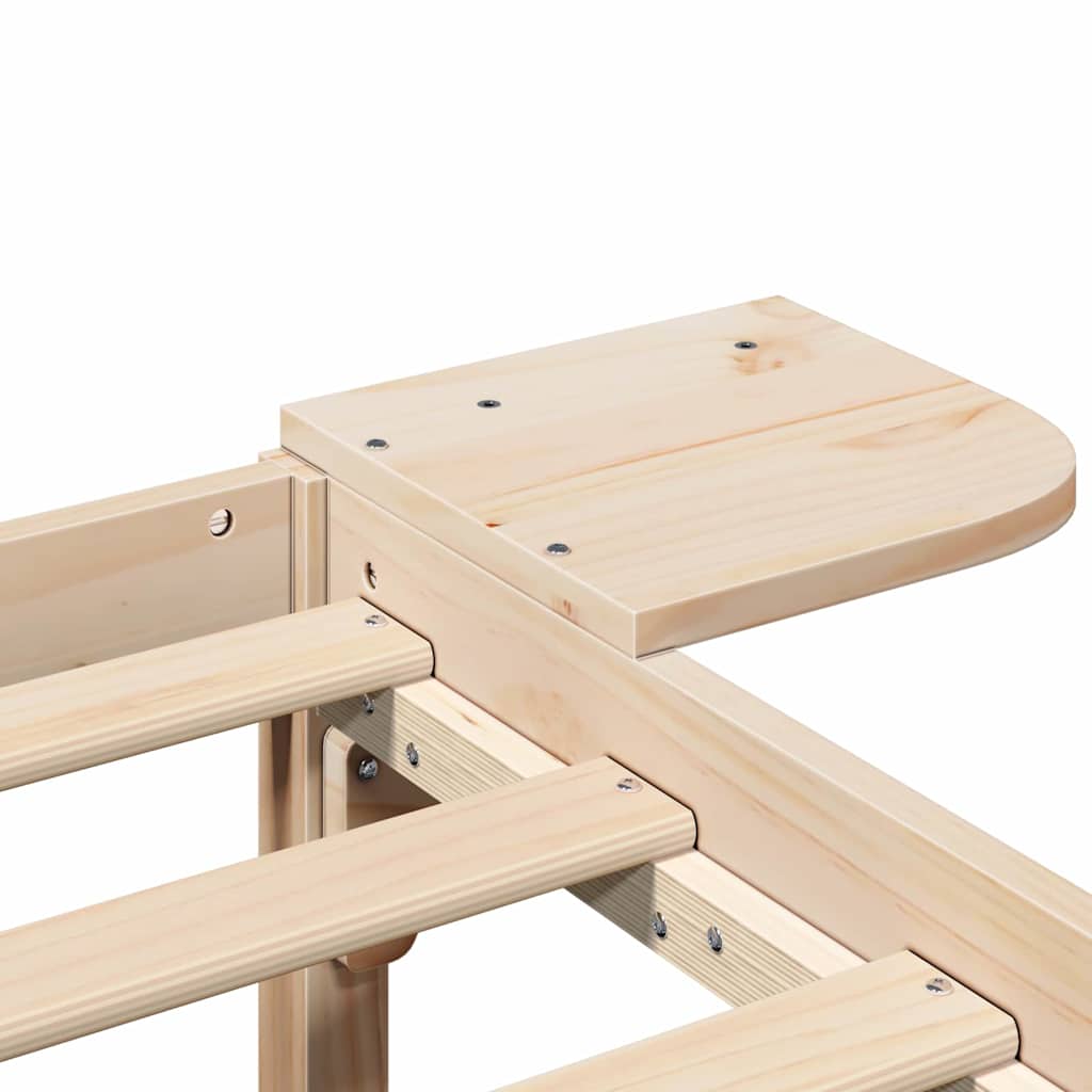 Estrutura de cama com mesas de cabeceira Castanho 75 x 190 cm