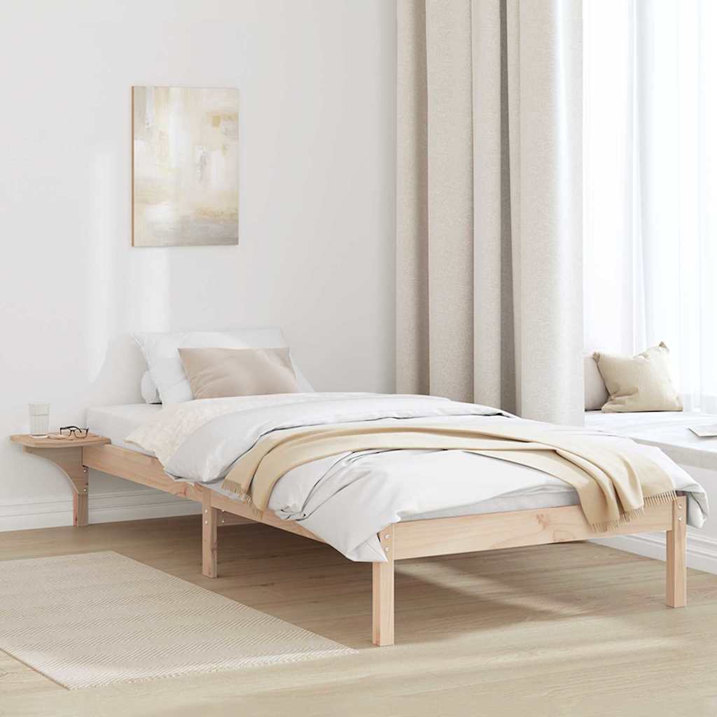 Estrutura de cama com mesas de cabeceira Branco 90 x 190 cm