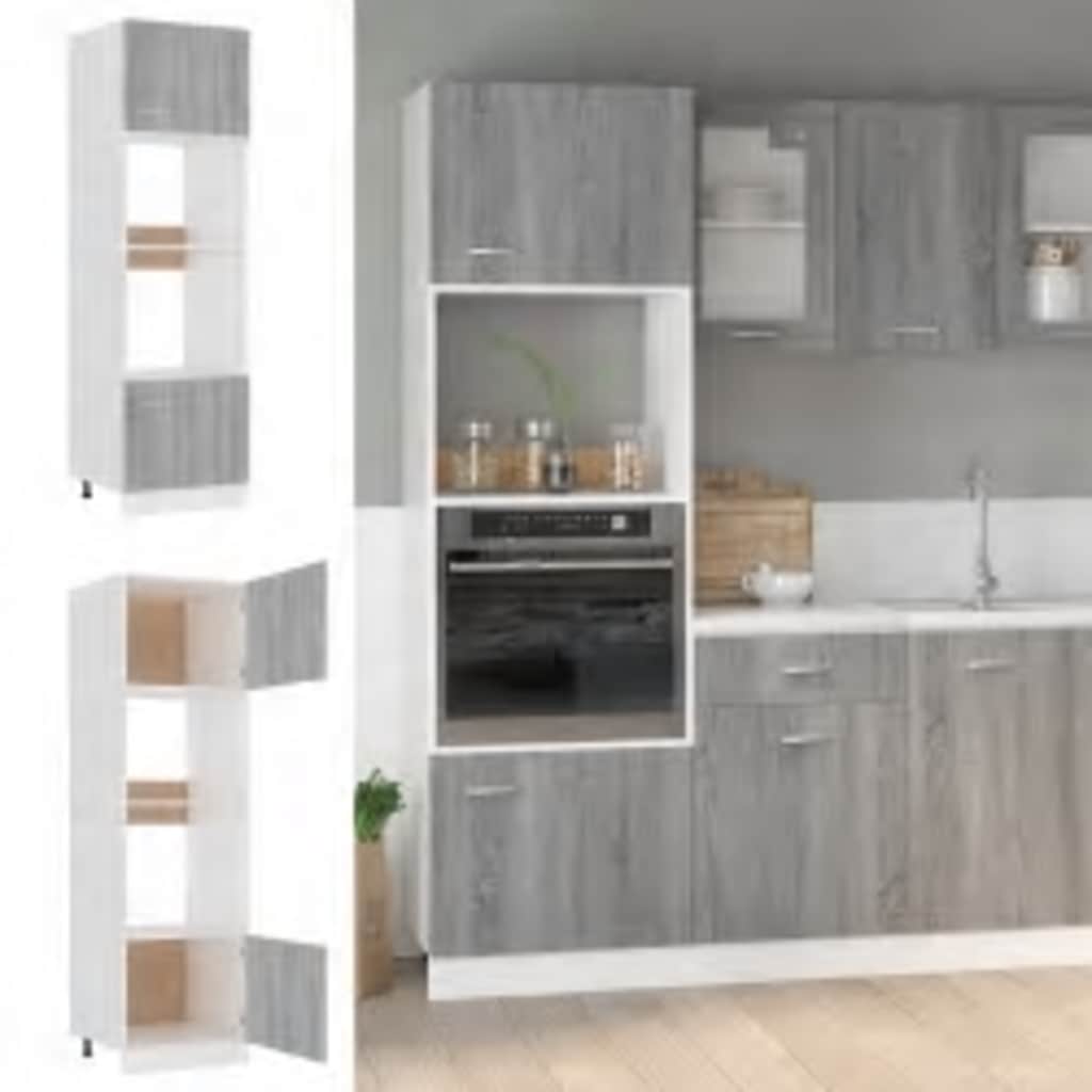 Armário micro-ondas “Lyon” 60x57x207 cm cinza sonoma