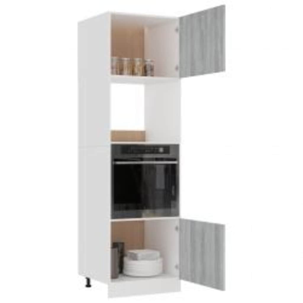 Armário micro-ondas “Lyon” 60x57x207 cm cinza sonoma