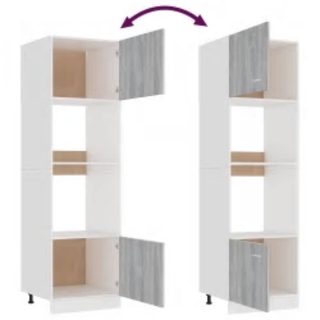 Armário micro-ondas “Lyon” 60x57x207 cm cinza sonoma