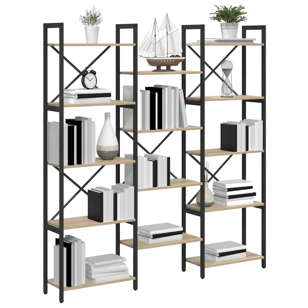 Estante Carvalho sonoma 156 x 25 x 167.5 cm Madeira processada