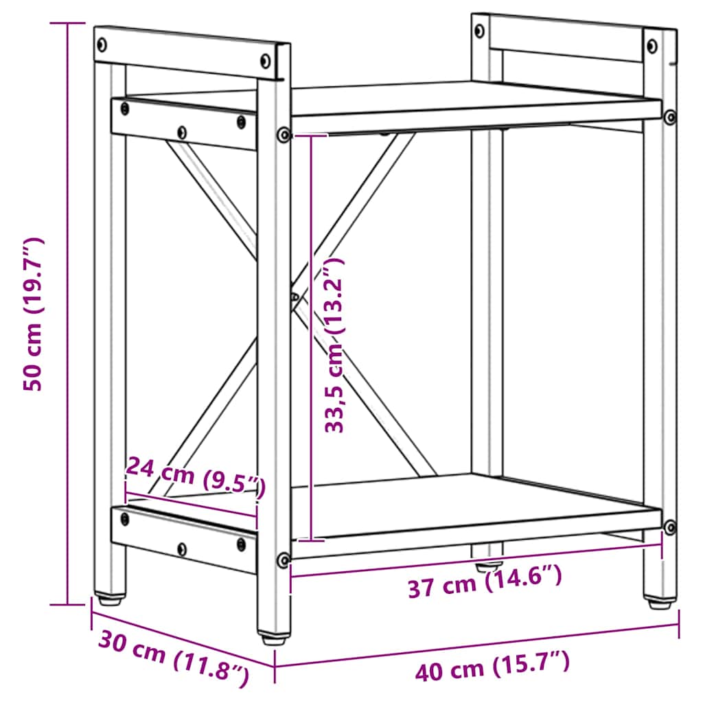 Estante Carvalho sonoma 40 x 30 x 48.5 cm Madeira processada
