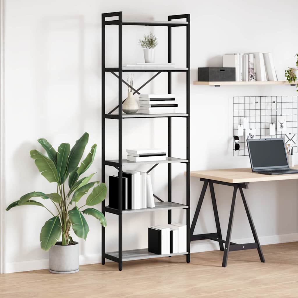 Estante Sonoma cinzento 60 x 30 x 188 cm Madeira processada