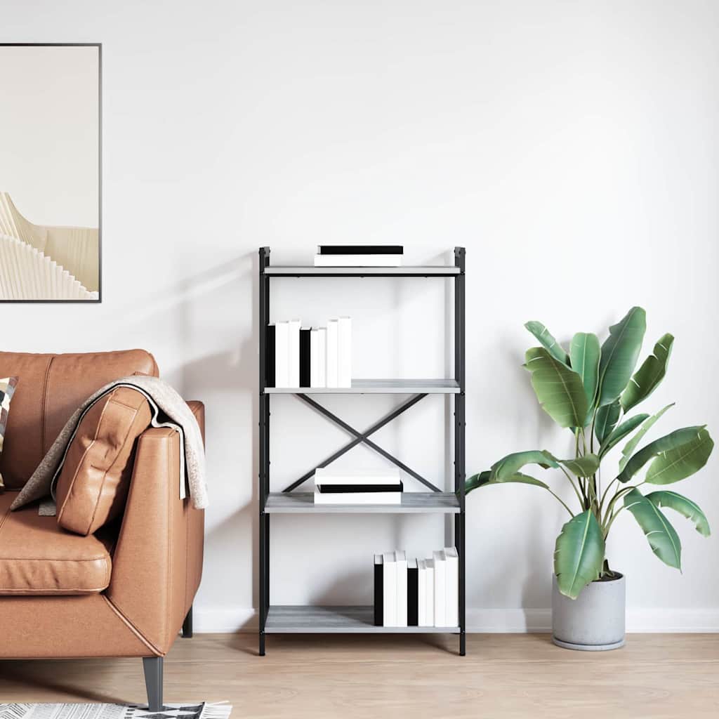 Estante Sonoma cinzento 60 x 30 x 118 cm Madeira processada