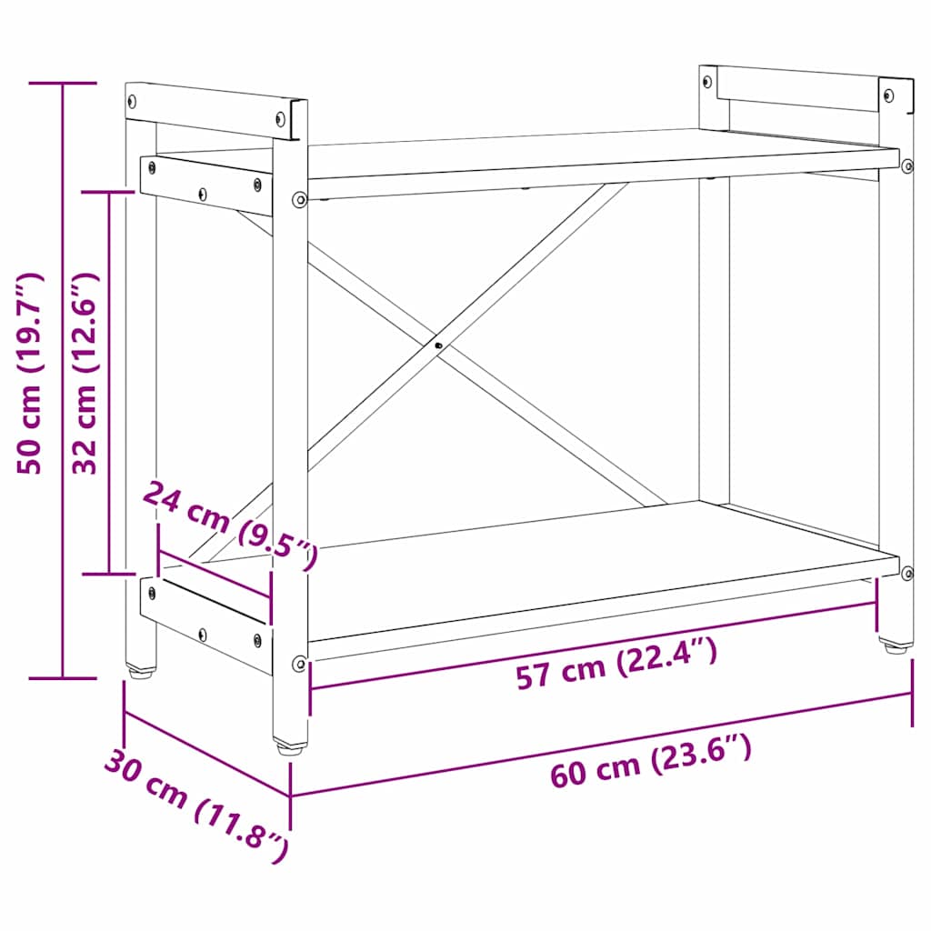 Estante Madeira antiga 60 x 30 x 48.5 cm Madeira processada