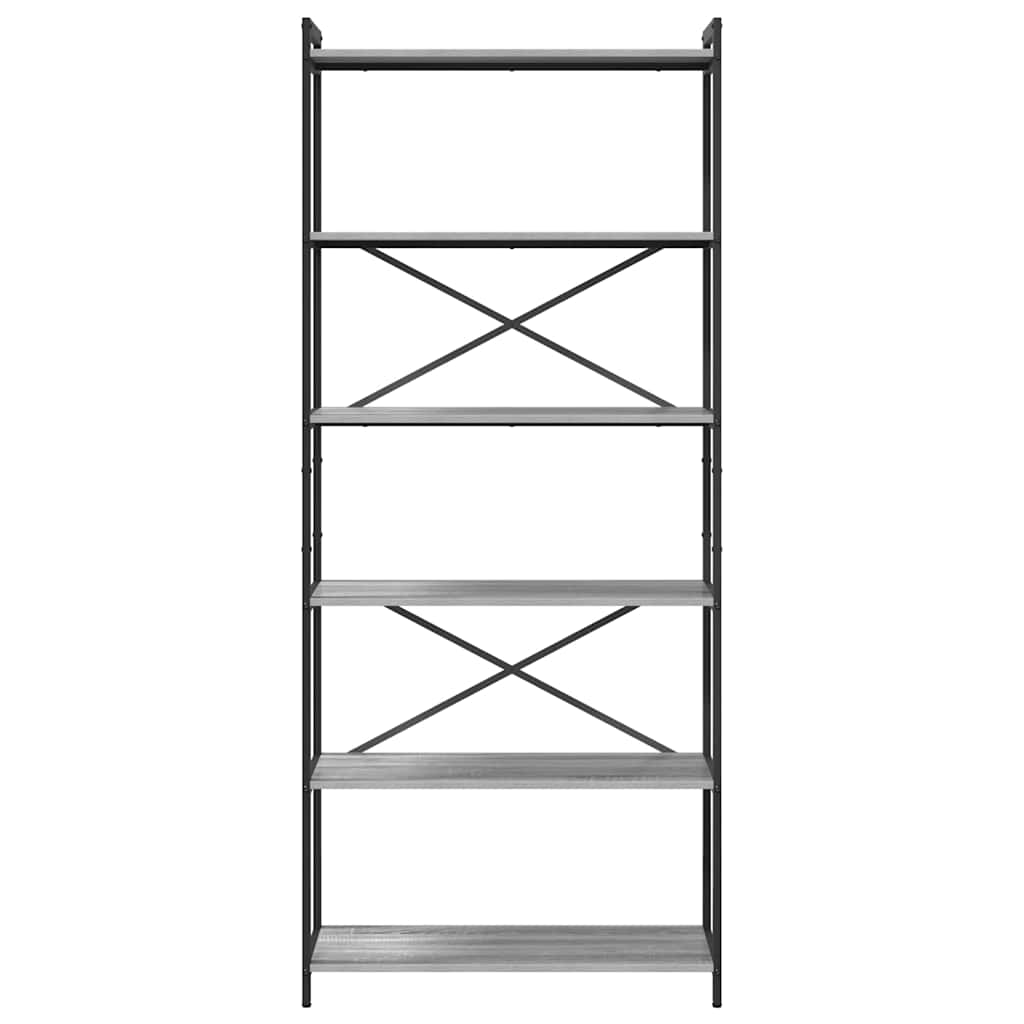 Estante Sonoma cinzento 80 x 30 x 188 cm Madeira processada