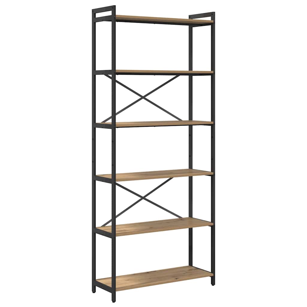 Estante carvalho artisiano 80 x 30 x 188 cm Madeira processada