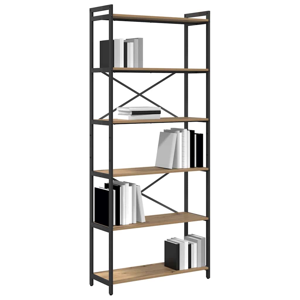 Estante carvalho artisiano 80 x 30 x 188 cm Madeira processada