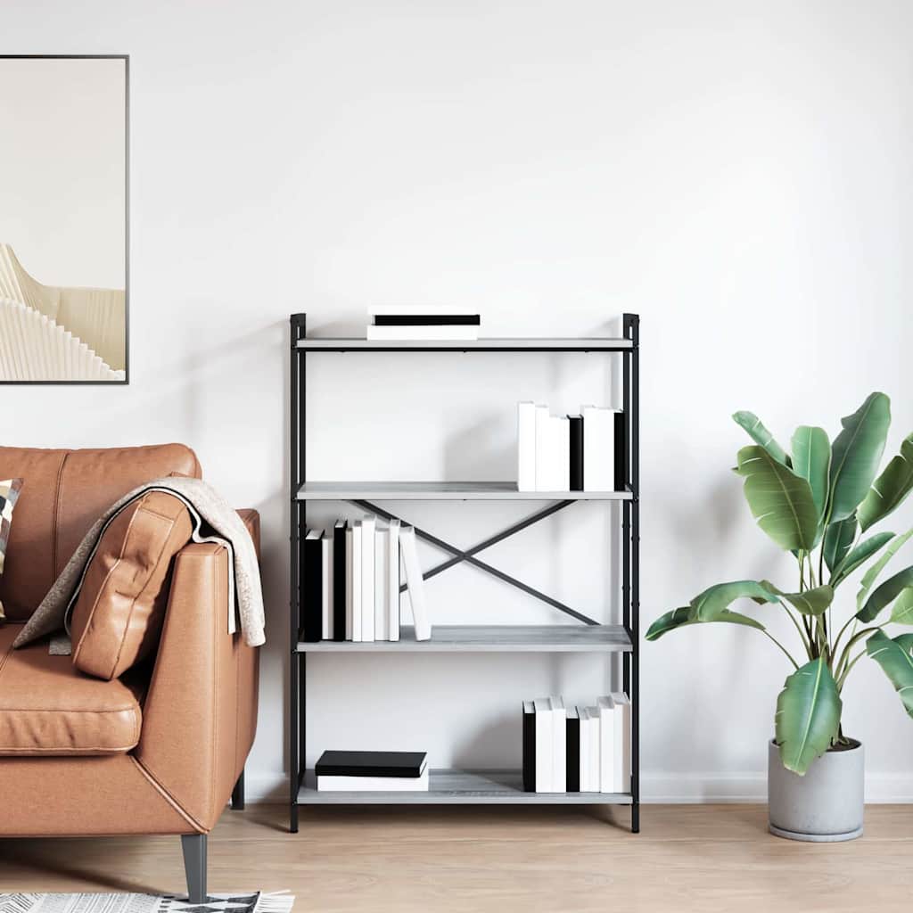 Estante Sonoma cinzento 80 x 30 x 118 cm Madeira processada