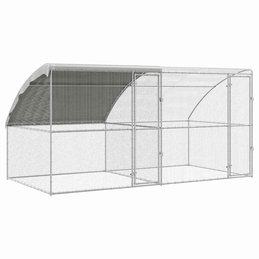 Gaiola para galinhas Prateado 400 x 200 x 198.5 cm