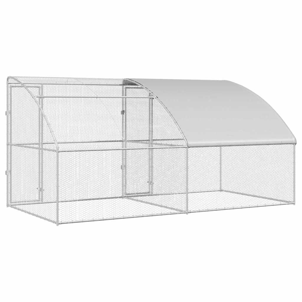 Gaiola para galinhas Prateado 400 x 200 x 198.5 cm