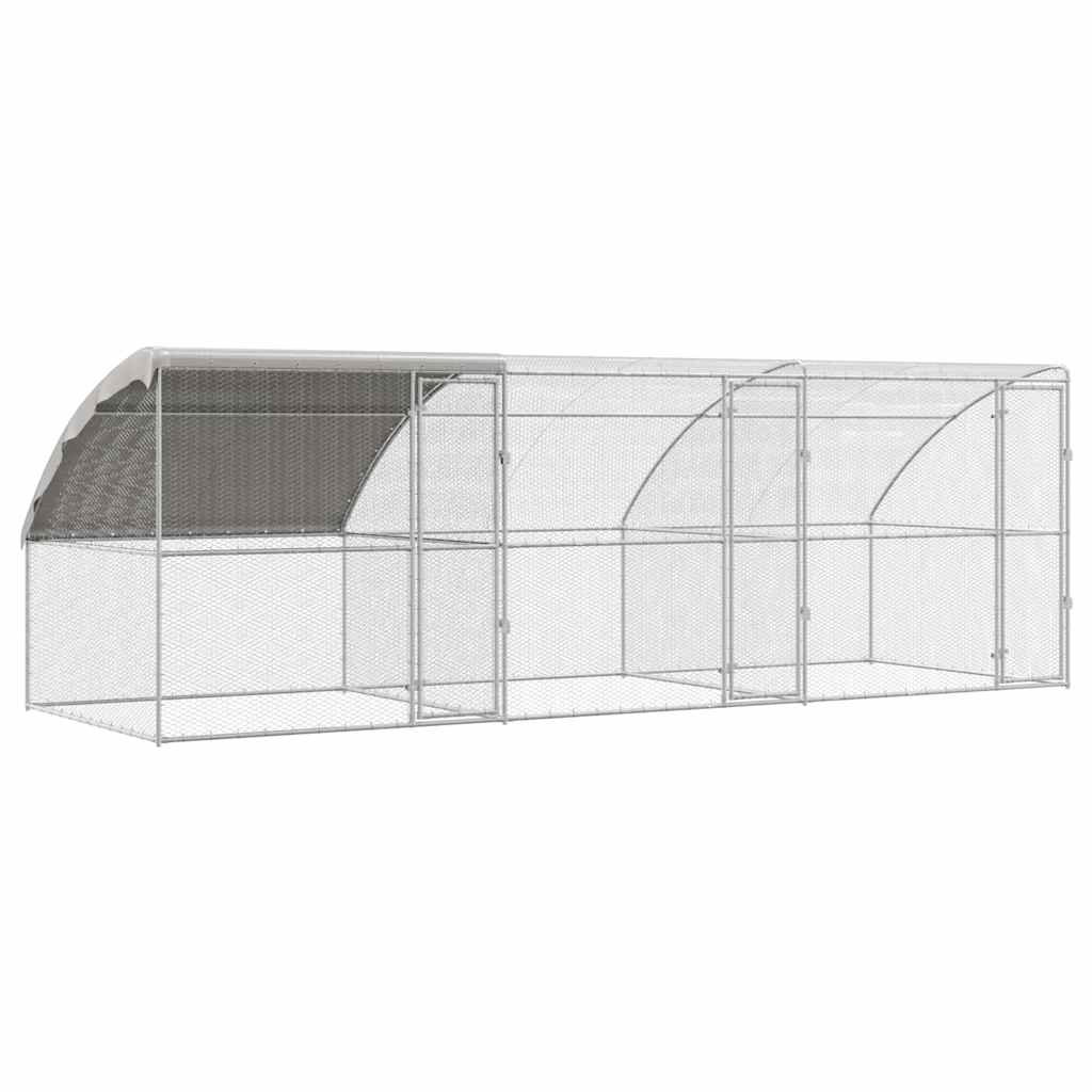 Gaiola para galinhas Prateado 600 x 200 x 198.5 cm