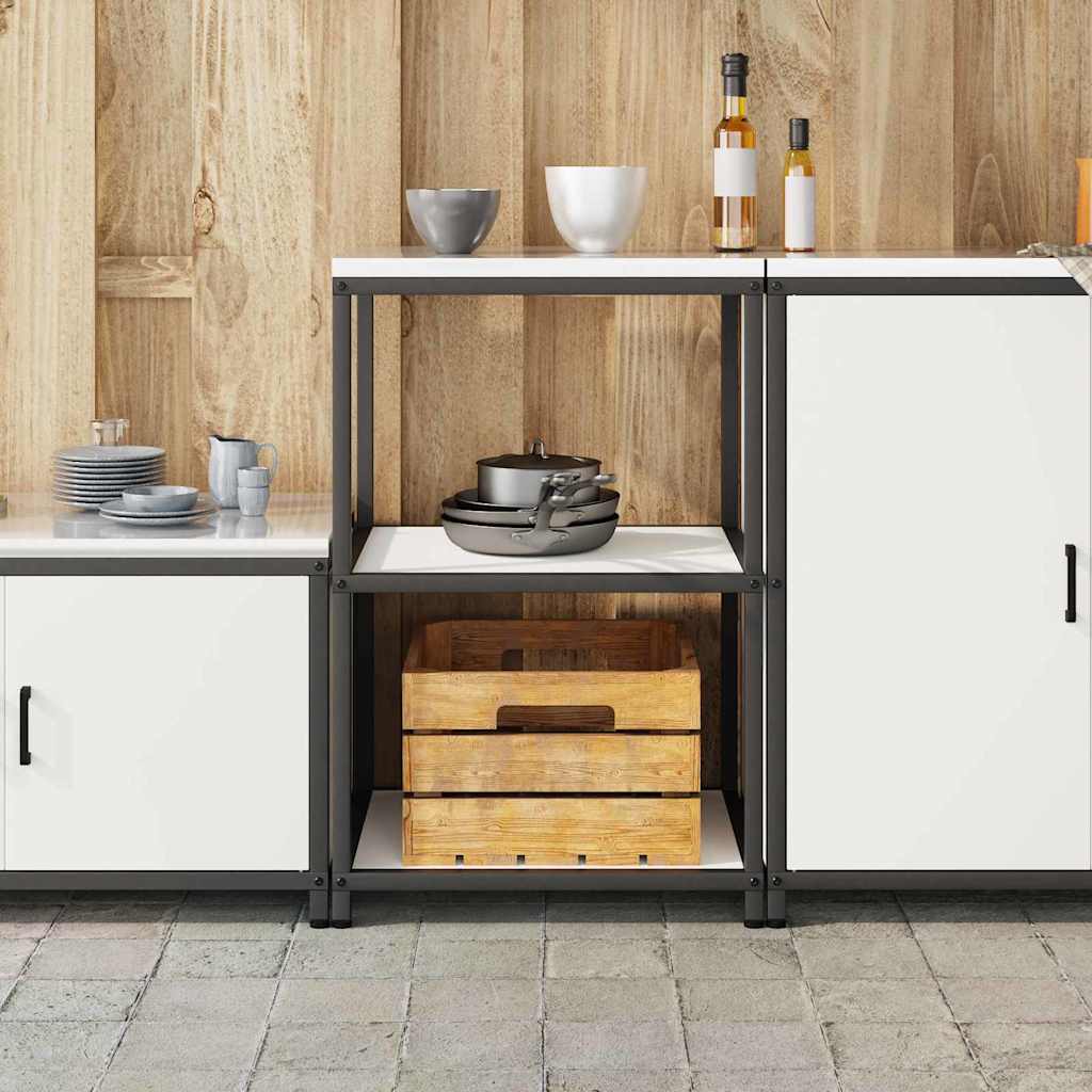 Prateleira de Armazenamento de Cozinha Branco Aço