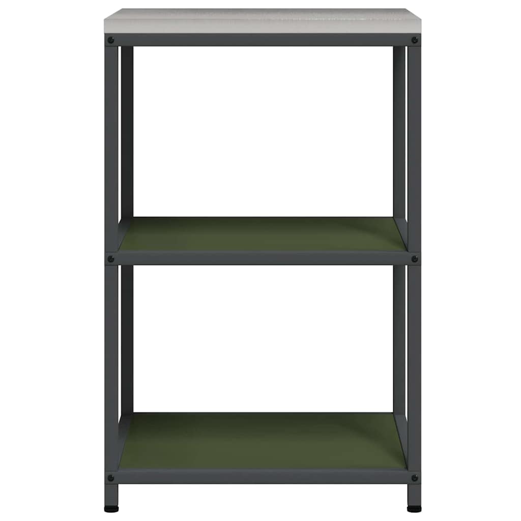 Prateleira de Armazenamento de Cozinha Verde Azeitona Aço