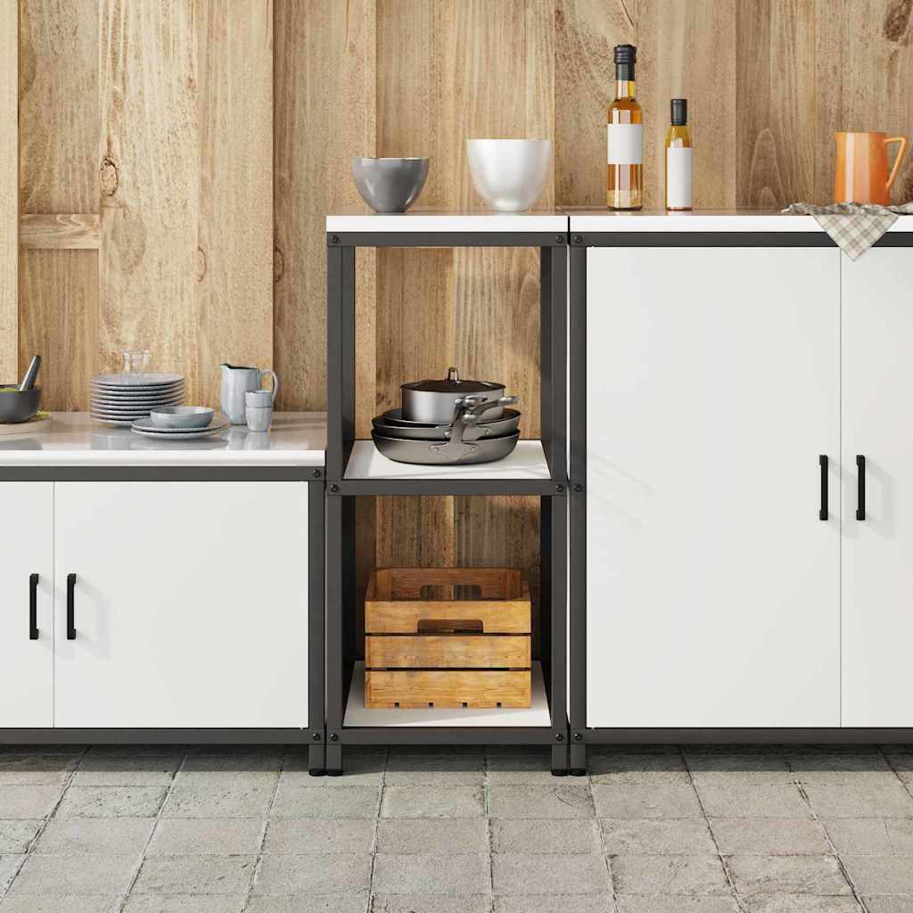 Prateleira de Armazenamento de Cozinha Branco Aço