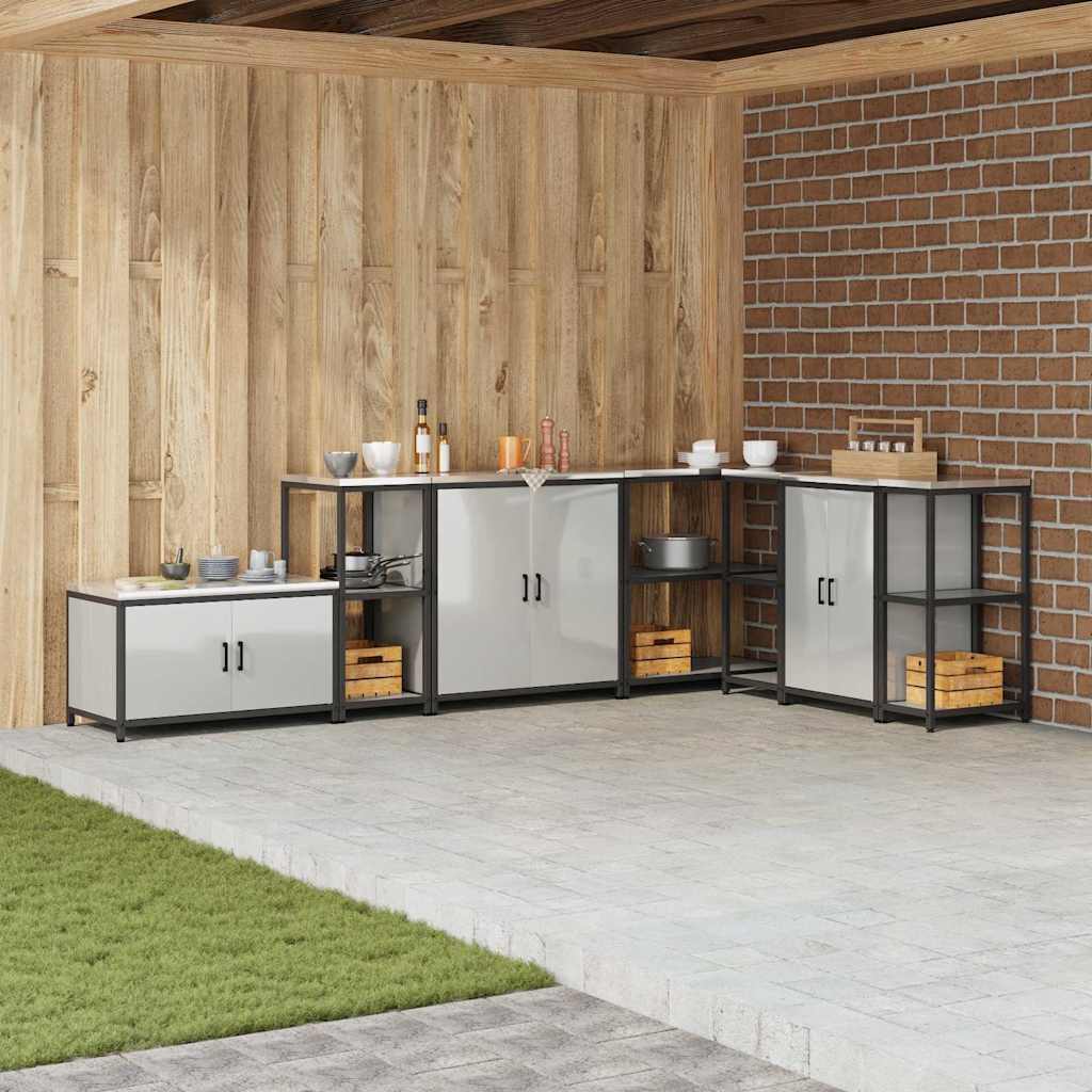 Prateleira de Armazenamento de Cozinha Prata Aço galvanizado