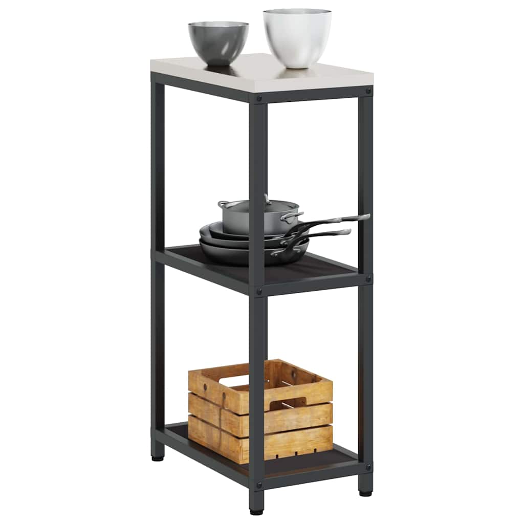 Prateleira de Armazenamento de Cozinha com prateleira Preto Aço