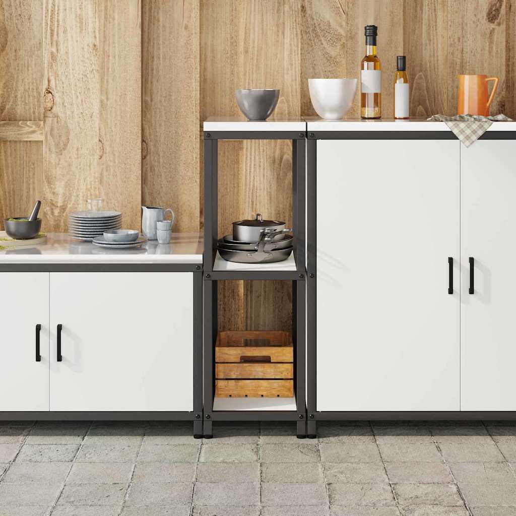 Prateleira de Armazenamento de Cozinha Branco Aço