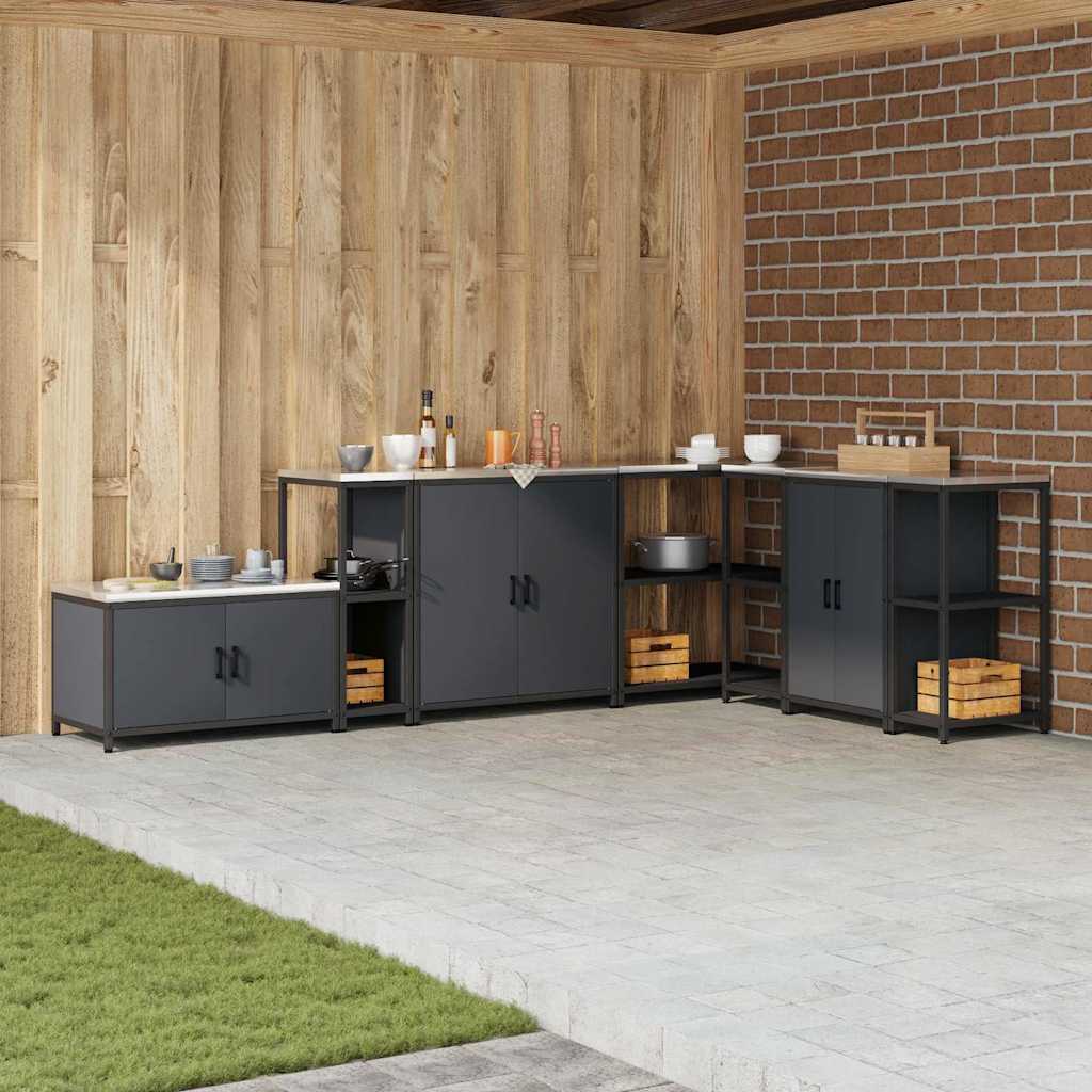 Prateleira de Armazenamento de Cozinha Antracite Aço